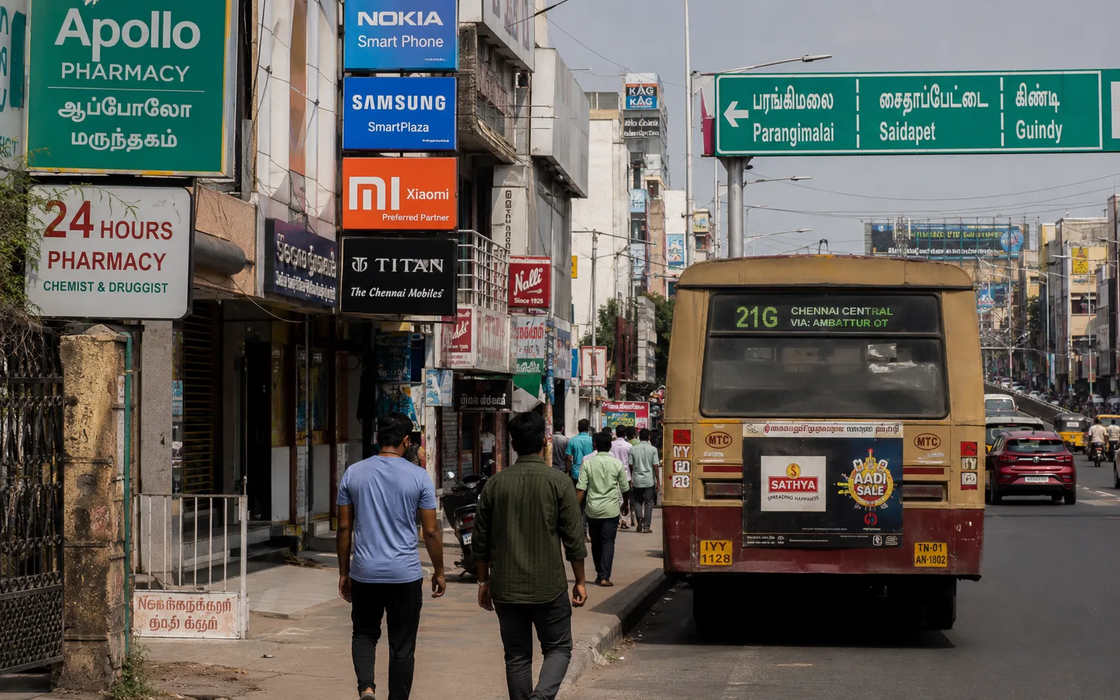 A sharp, clearly focused street scene representing corrected distance vision after LASIK
